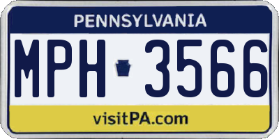 PA license plate MPH3566