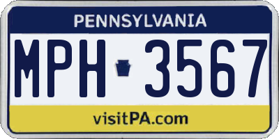 PA license plate MPH3567