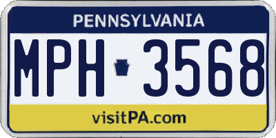 PA license plate MPH3568