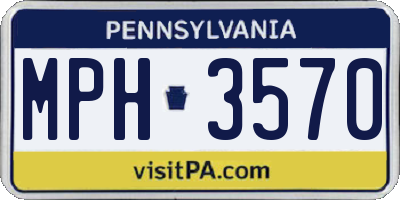 PA license plate MPH3570