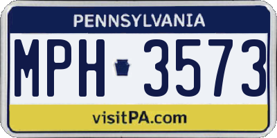 PA license plate MPH3573
