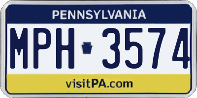 PA license plate MPH3574