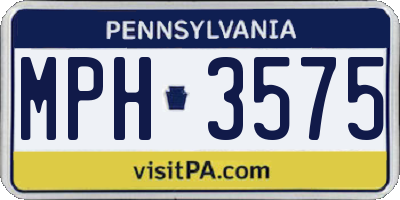 PA license plate MPH3575