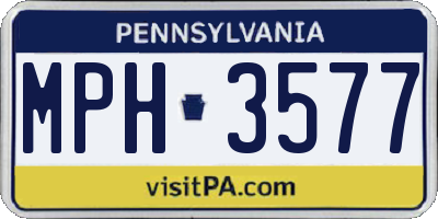 PA license plate MPH3577