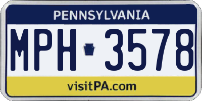 PA license plate MPH3578