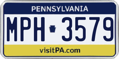 PA license plate MPH3579