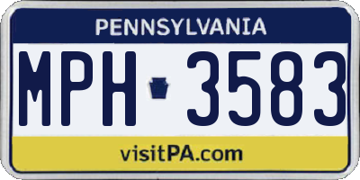 PA license plate MPH3583