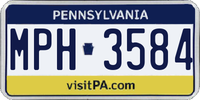 PA license plate MPH3584