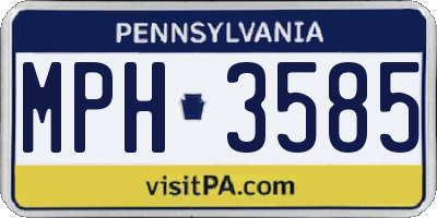 PA license plate MPH3585