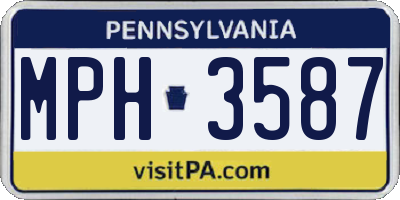 PA license plate MPH3587