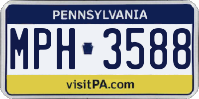 PA license plate MPH3588