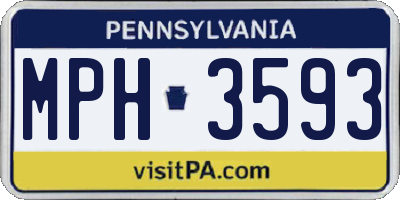 PA license plate MPH3593