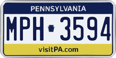 PA license plate MPH3594