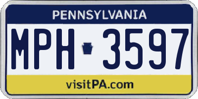 PA license plate MPH3597