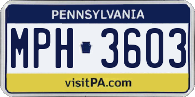 PA license plate MPH3603