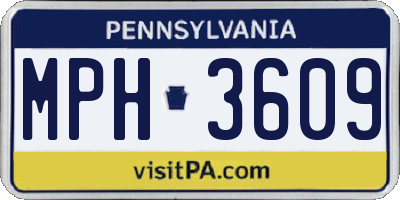 PA license plate MPH3609