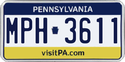 PA license plate MPH3611
