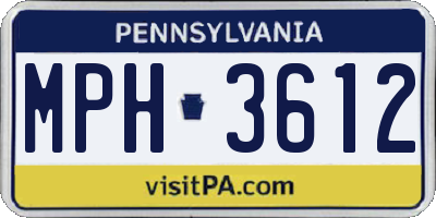 PA license plate MPH3612