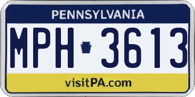 PA license plate MPH3613