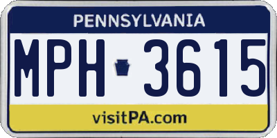 PA license plate MPH3615