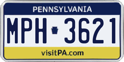 PA license plate MPH3621