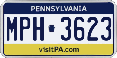 PA license plate MPH3623