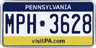 PA license plate MPH3628