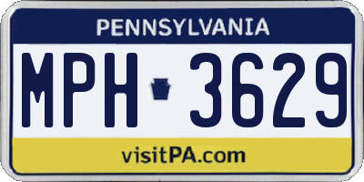 PA license plate MPH3629