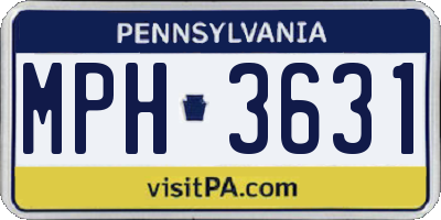 PA license plate MPH3631