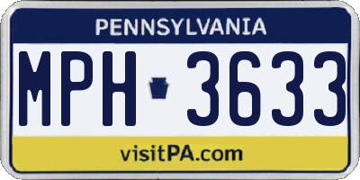 PA license plate MPH3633