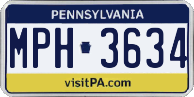 PA license plate MPH3634