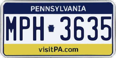 PA license plate MPH3635