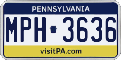 PA license plate MPH3636