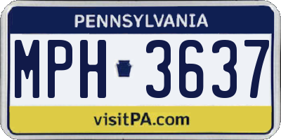 PA license plate MPH3637