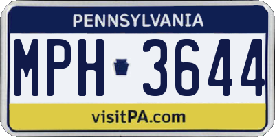 PA license plate MPH3644