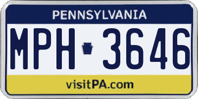 PA license plate MPH3646