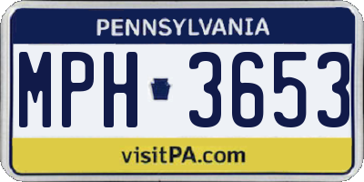 PA license plate MPH3653