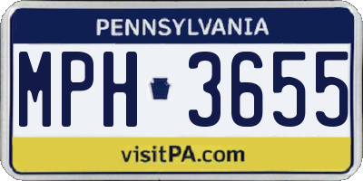 PA license plate MPH3655