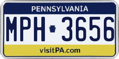 PA license plate MPH3656