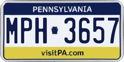 PA license plate MPH3657