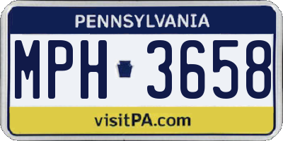 PA license plate MPH3658