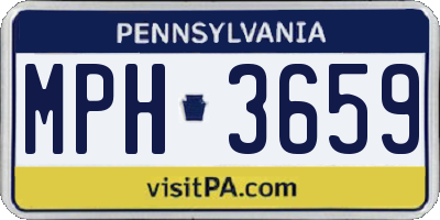 PA license plate MPH3659