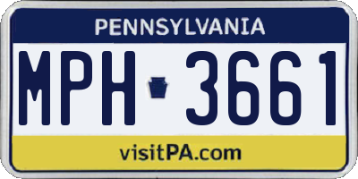 PA license plate MPH3661
