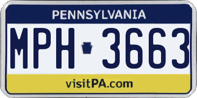 PA license plate MPH3663
