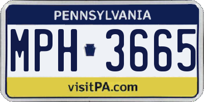 PA license plate MPH3665