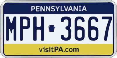 PA license plate MPH3667