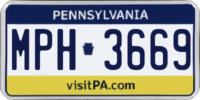 PA license plate MPH3669