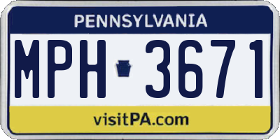 PA license plate MPH3671