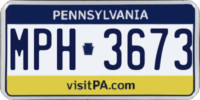 PA license plate MPH3673