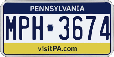 PA license plate MPH3674